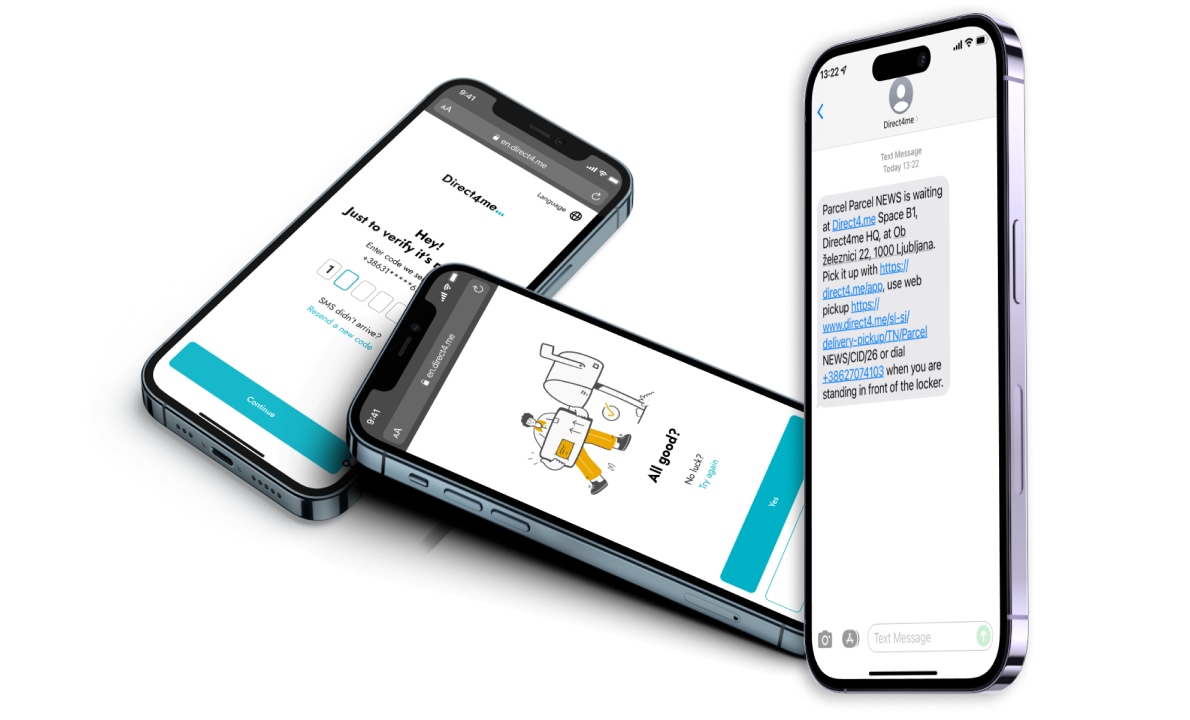 Web parcel pickup mockup